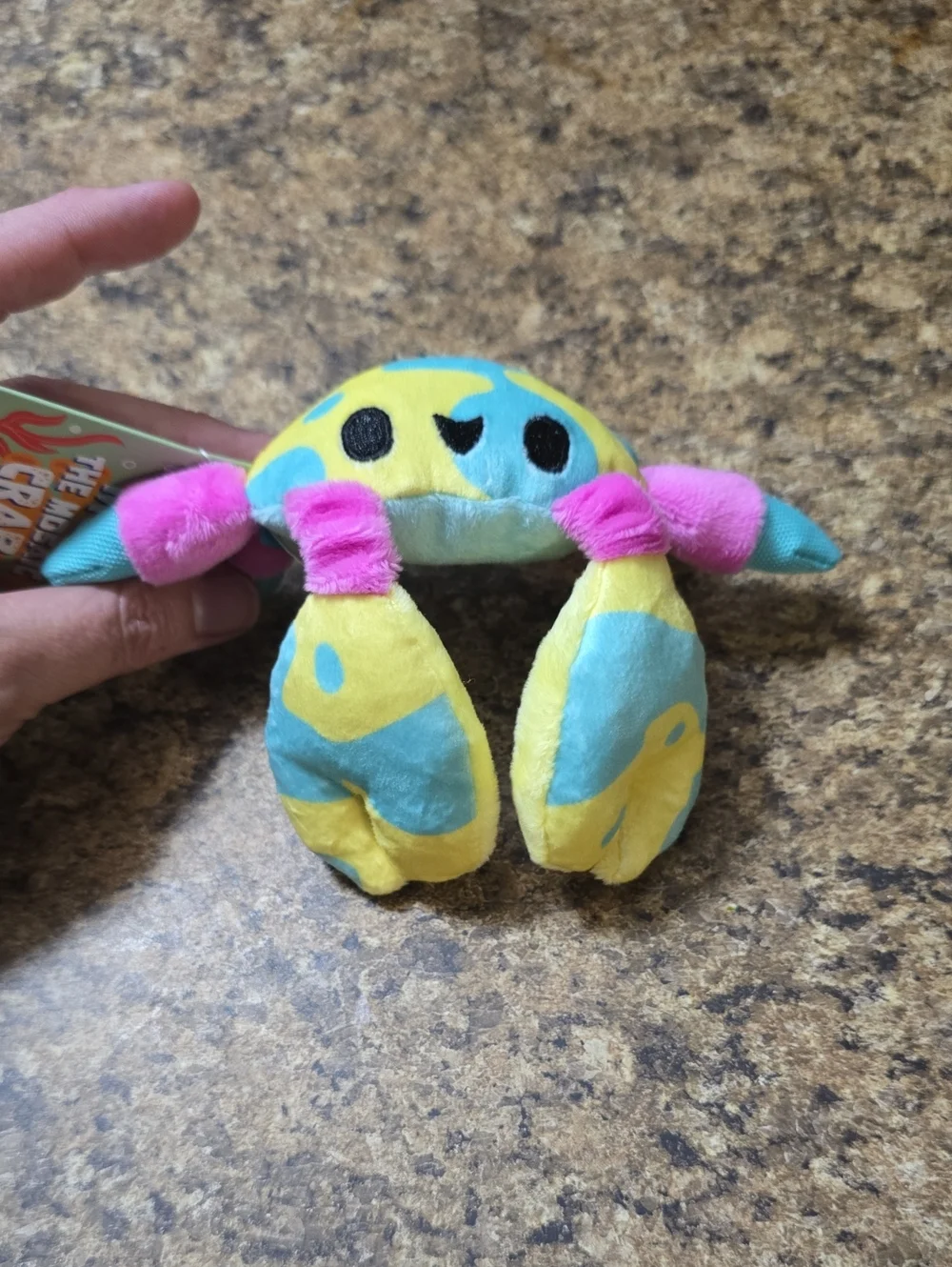 Bark Yellow, Blue, Pink Plush Moe The‎ Mosaic Crab Dog Toy NWT SMALL 0-20 Pounds